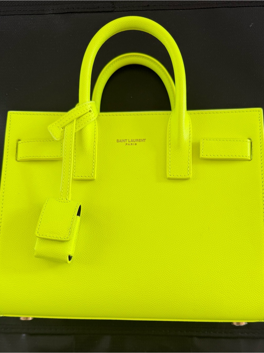 Saint Laurent SAC SDJ NANO AVEC PORTE Neon Yellow